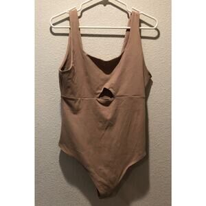 Abercrombie & Fitch NWT Tan Soft A&F Collection Keyhole Thong Bodysuit Size L